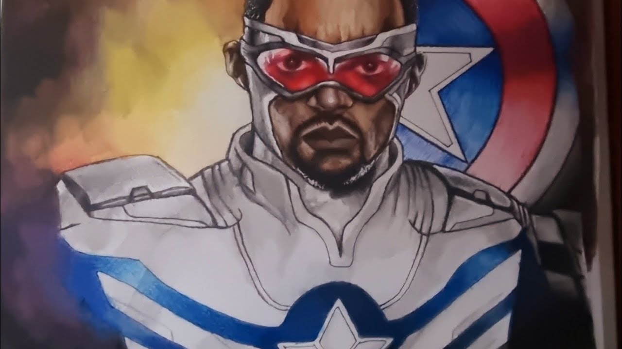 Drawing Captain America Anthony Mackie