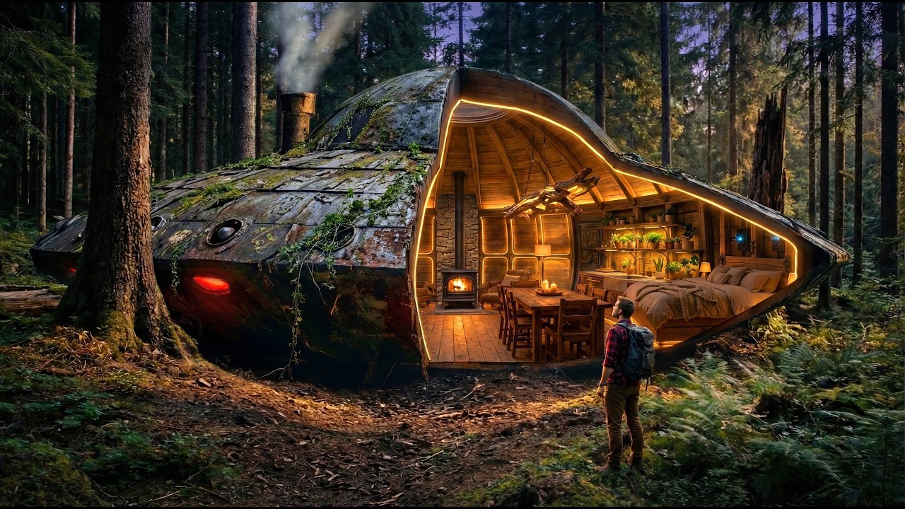 I Turned a Crashed UFO Into a Forest Home (ASMR)