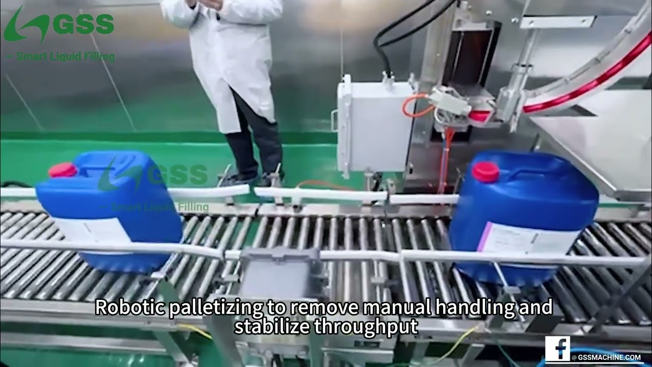 20L Jerrycan Fragrance Filling Line with Capping, Labeling, and Palletizing | GSS® #fillingmachine