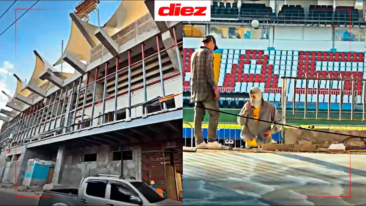 Las remodelaciones del Chelato Uclés en la parte exterior previo a la Gran Final Olimpia vs Marathón