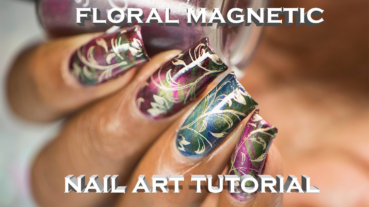 Floral Magnetic Nail Art Tutorial (Chez Delaney)