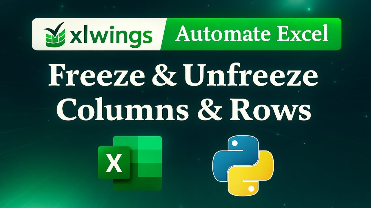xlwings Tutorial: Freeze Rows, Columns, and More