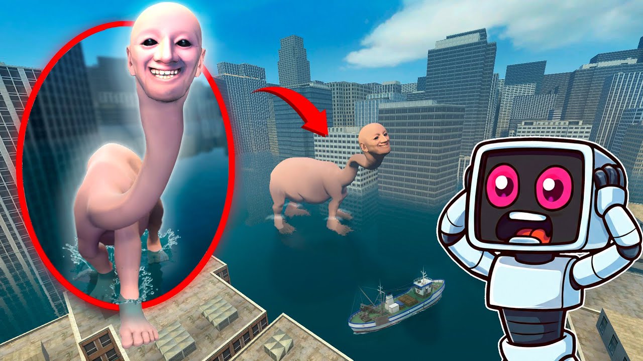 Un DRON Capta al MONSTRUO de TALASOFOBIA en la Ciudad Inundada - Garry's Mod