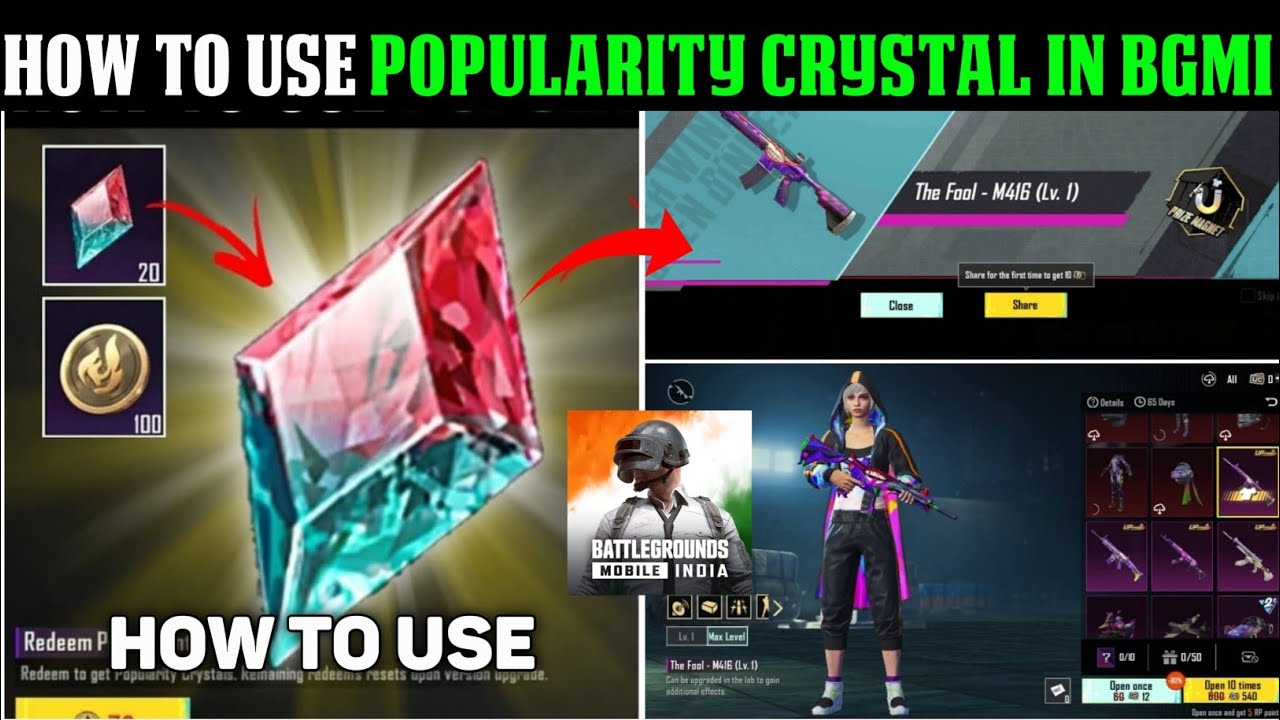 How To Use Popularity Crystal In Bgmi 🔥| Popularity Crystal Use Kaise kre