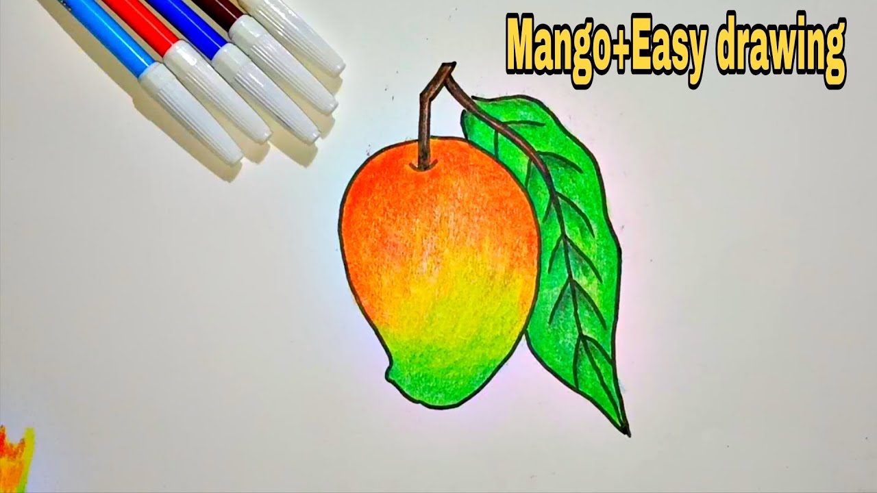 How to Draw Mango Step by step | Easy Mango Drawing| Mango Drawing for beginners 