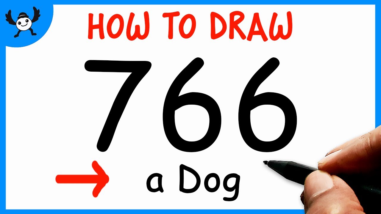 Dog Easy Drawing | How to Draw a Dog from 766 Number