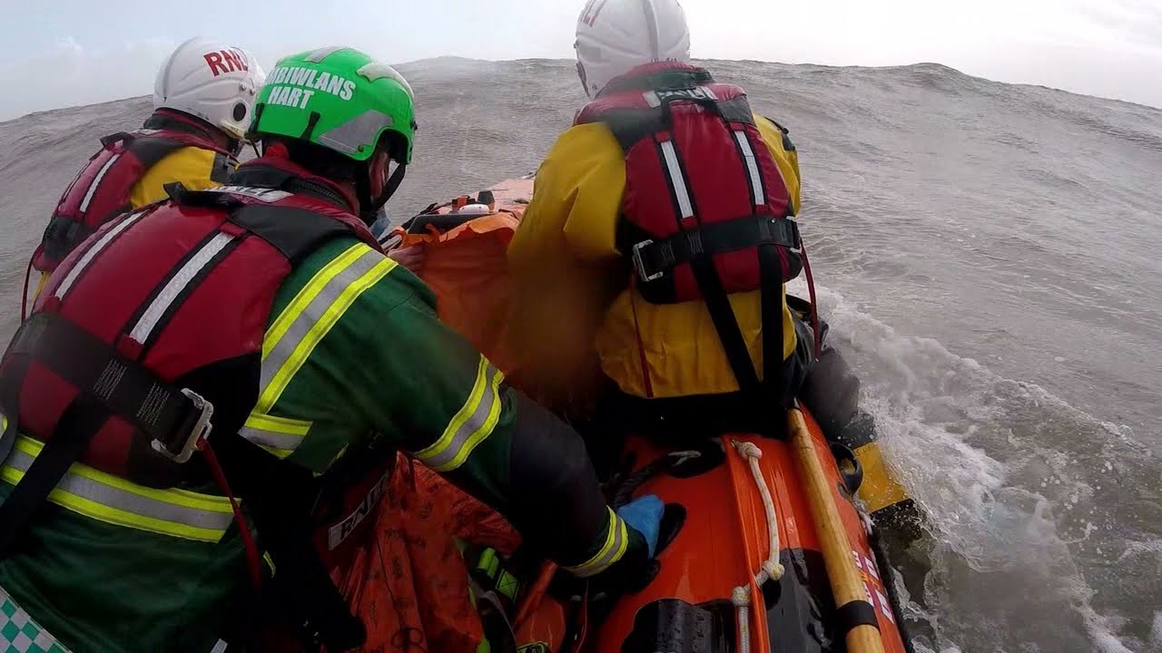 Porthcawl RNLI assist with extracting a casualty at Box Bay in Rest Bay