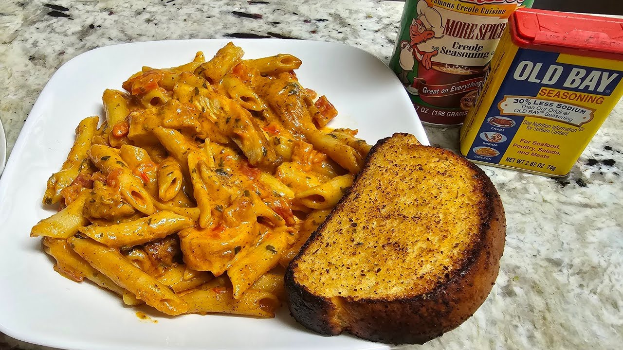 Creamy Cajun Chicken Pasta in the Ninja Speedi with Cajun Garlic Bread lol Tony Chacheres More Spice