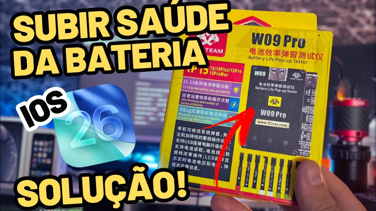 (ATUALIZADO iOS 26) COMO SUBIR BATERIA 100% -  iOS 26 - PROGRAMADORA W09 (Após Transplante do Flex)