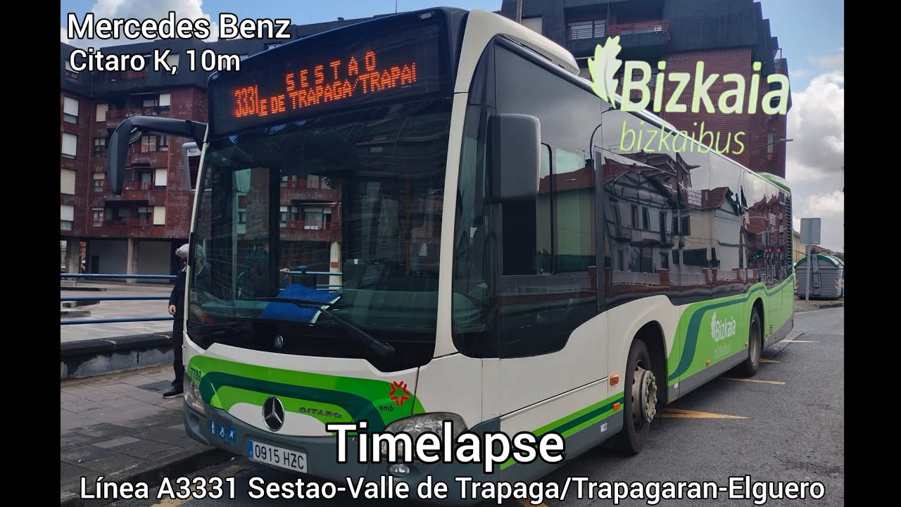 Bizkaibus - Timelapse línea A3331 Sestao-Valle de Trapaga/Trapagaran-Elguero
