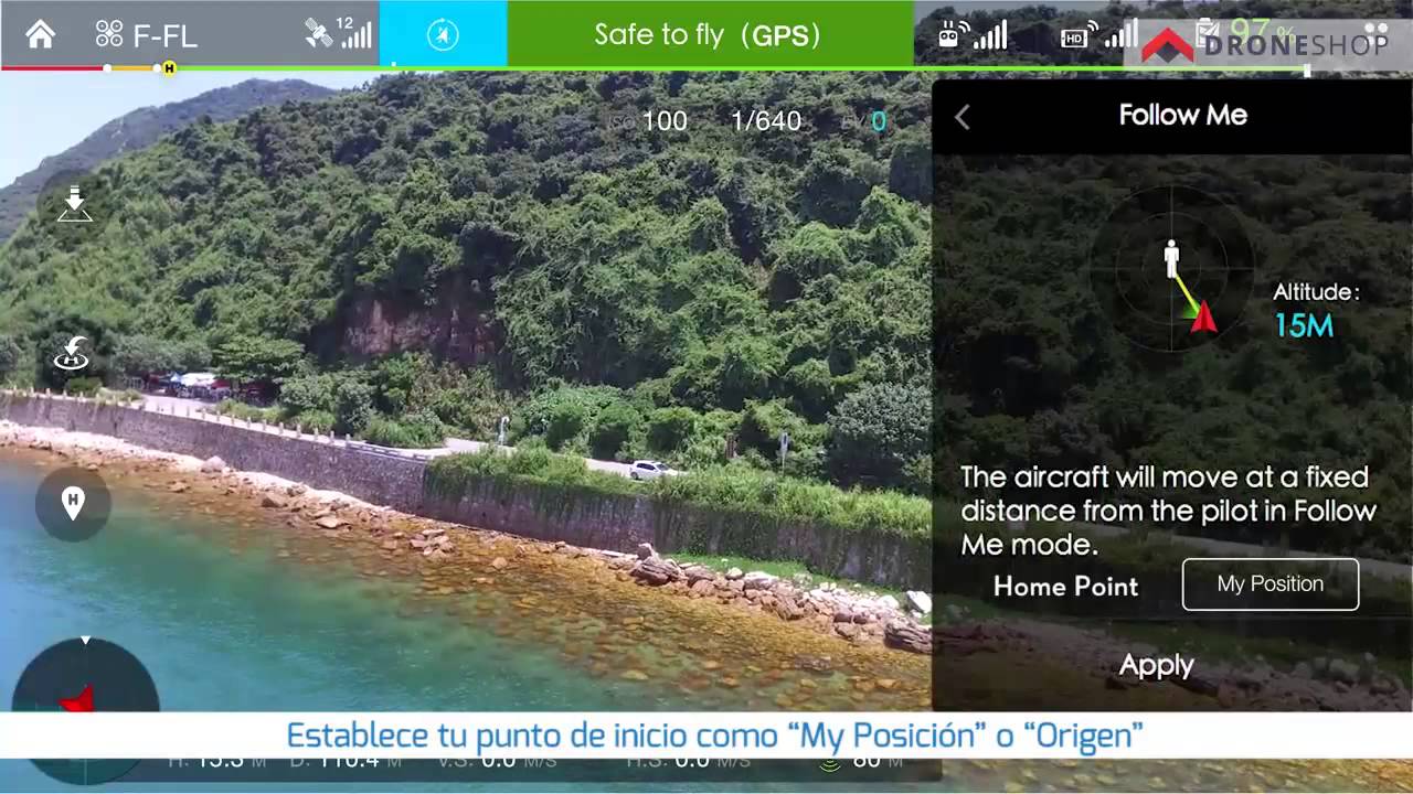 Modos inteligentes de Vuelo modo sígueme Phantom 3