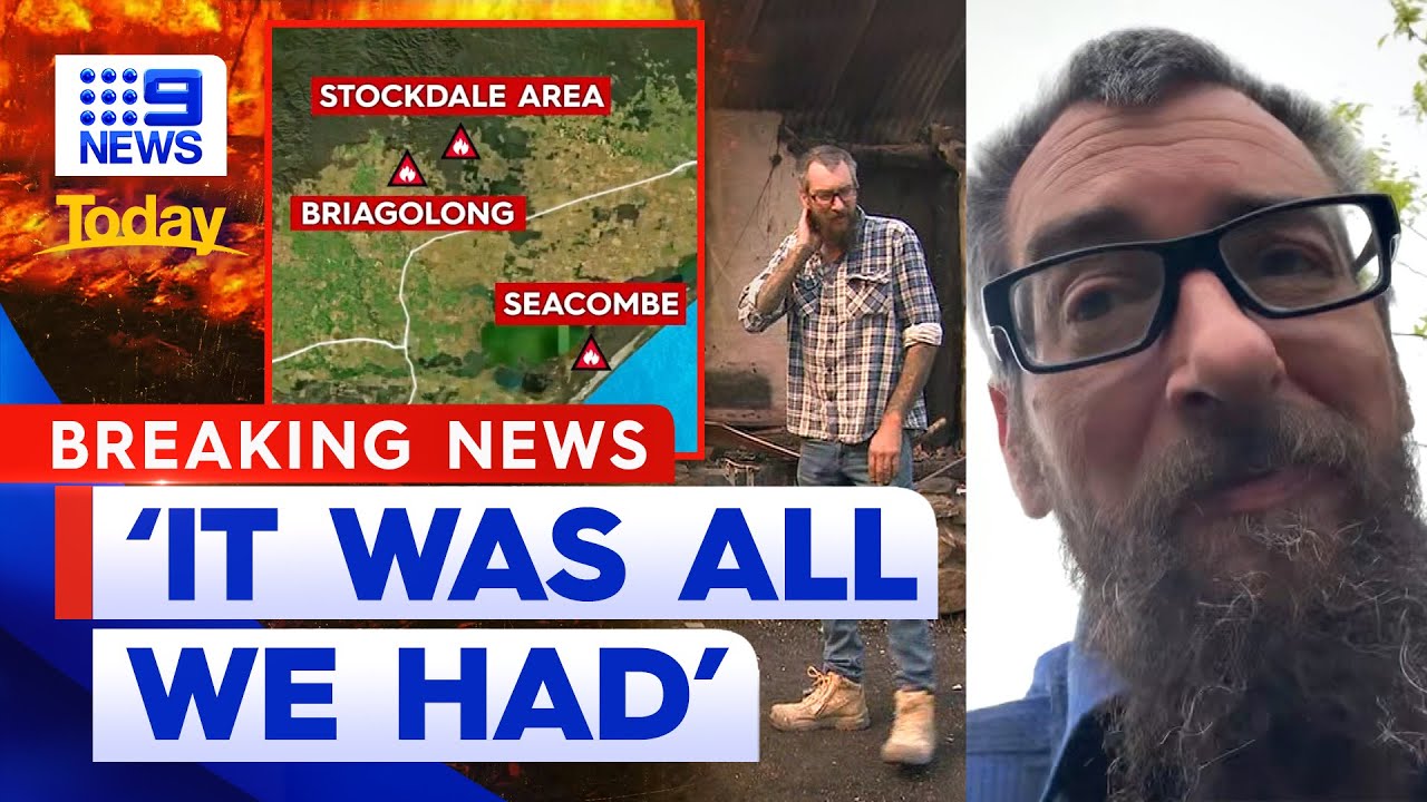 Victoria bushfires: Fast-moving fire devastates Gippsland family home | 9 News Australia