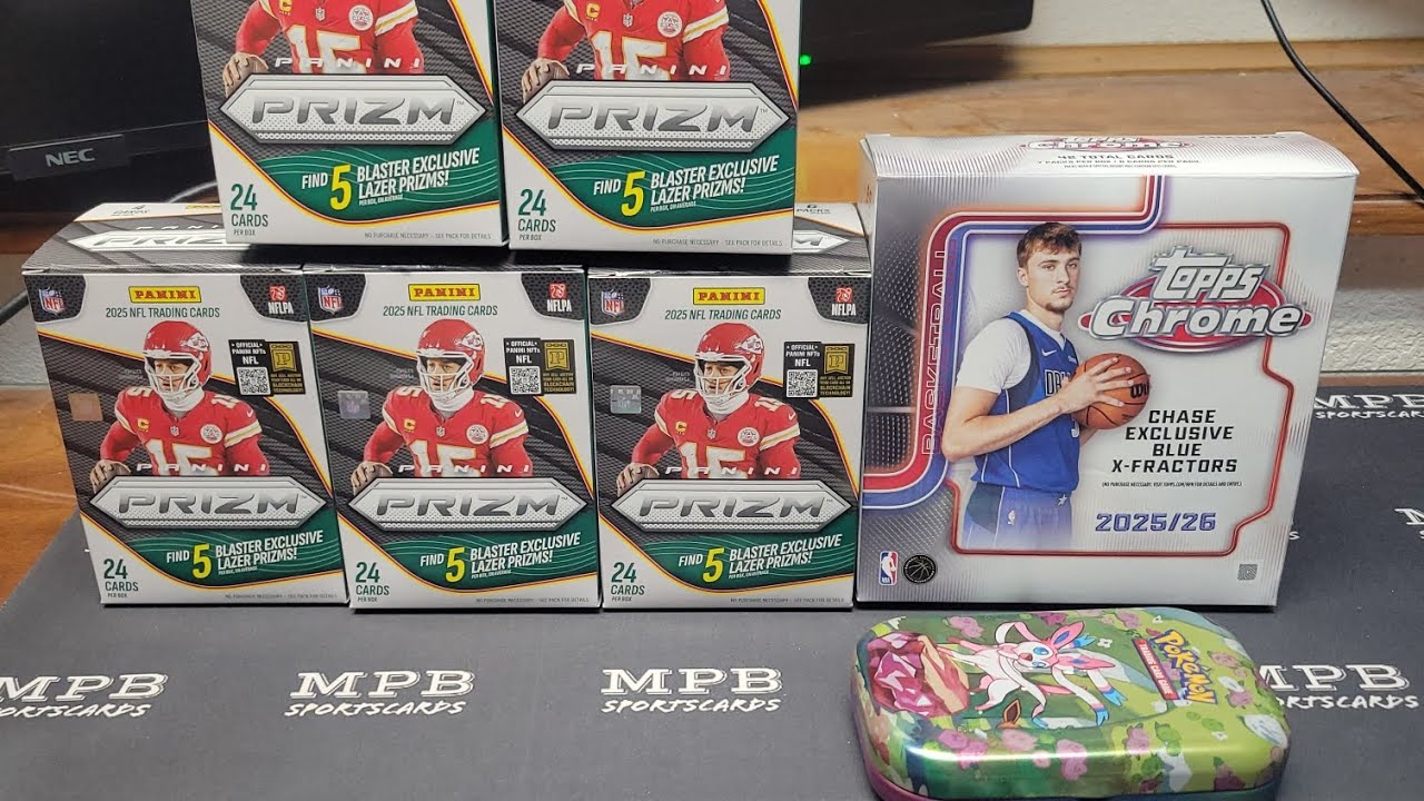 2025 Prizm Football blasters, Topps chrome basketball and a pokemon tin! Random mail day