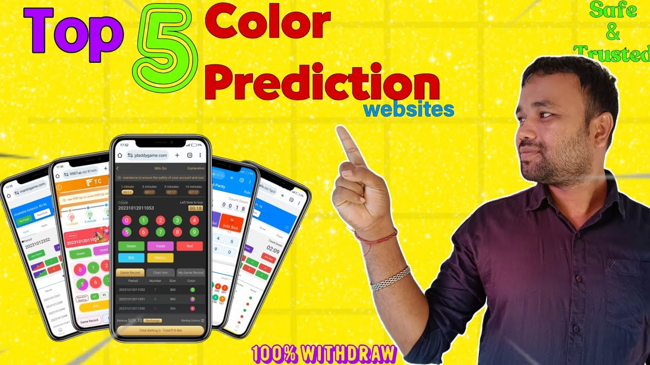 Top 5 Best Color Prediction Website. All Websites Prediction Channel & 100% Withdraw.