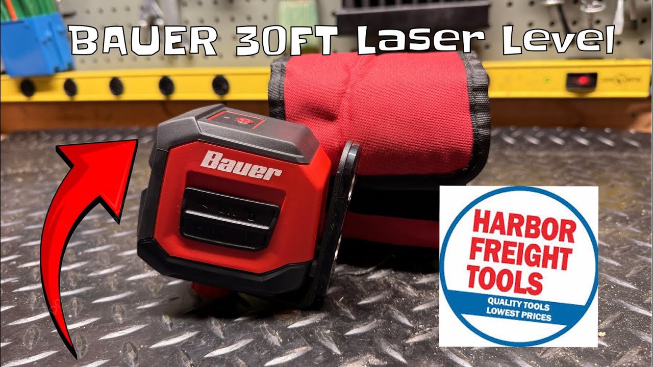 Самовыравнивающийся перекрестный лазерный нивелир BAUER длиной 30 футов.