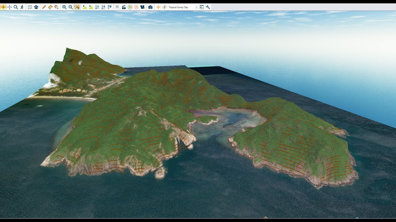 Global Mapper - Crop Data, Build Contour (Cắt dữ liệu và vẽ đường đồng mức)