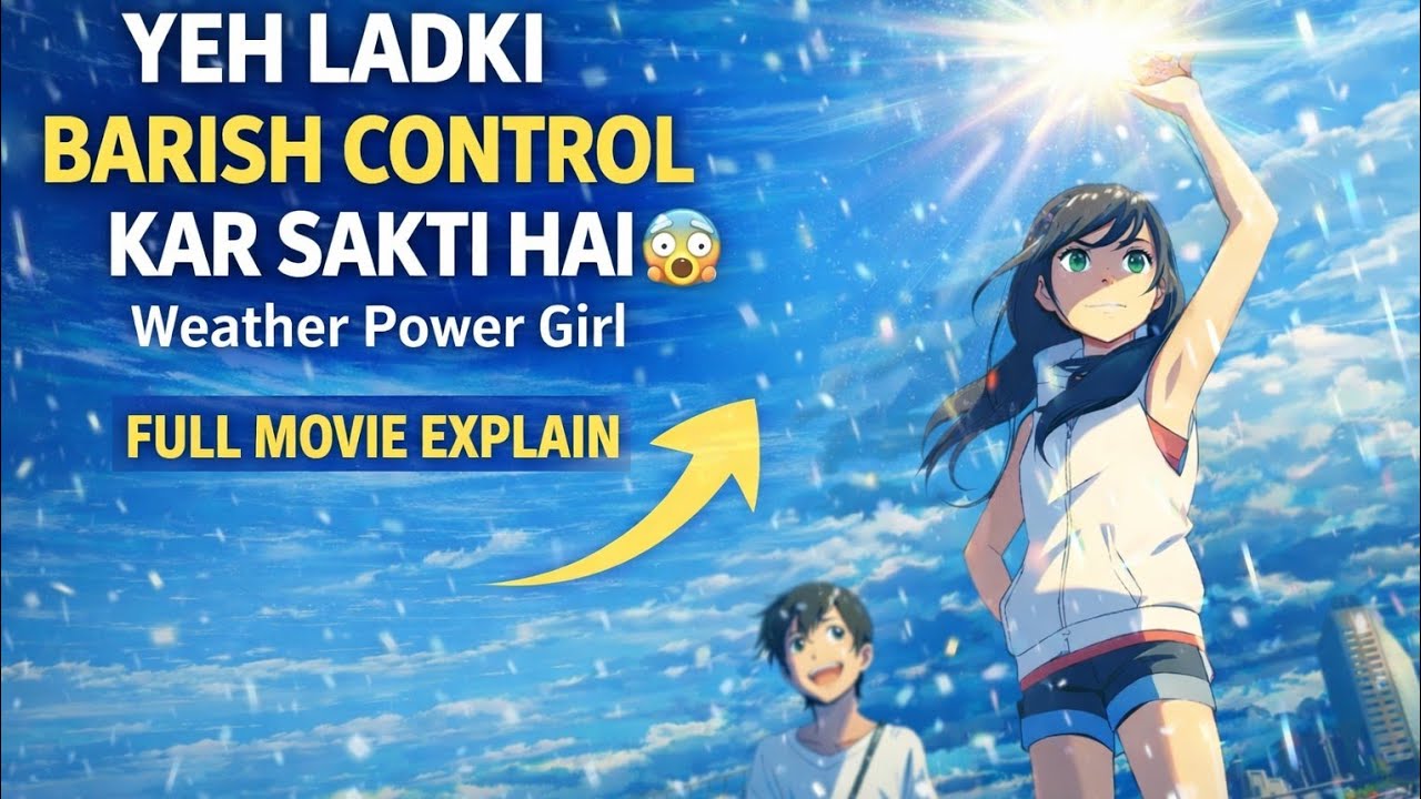 Kya sach me ye ladki rain 🌧 ko control kr sakti he 🙌 | weathering with you full movie explain Hindi 