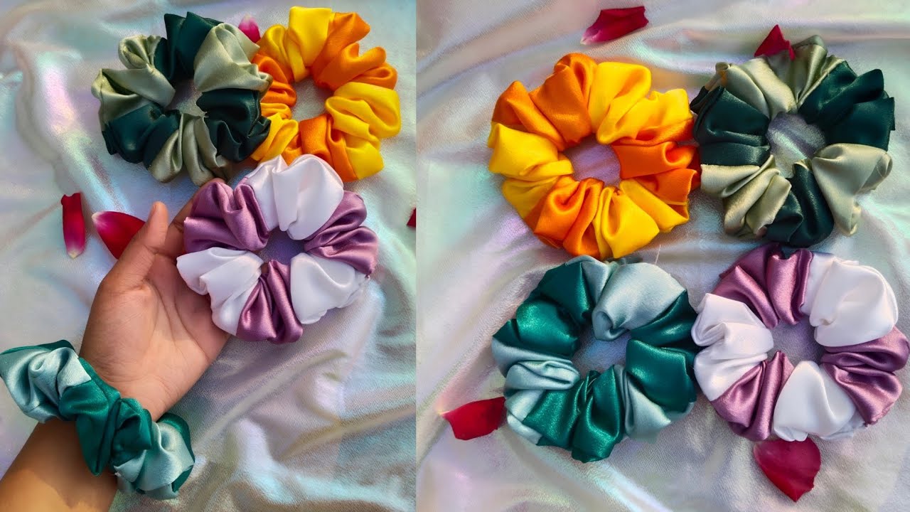 New Trending Multi Colour Satin Scrunchies 😍 | Medium Size | Order Booking Open | VLEZA Fashion