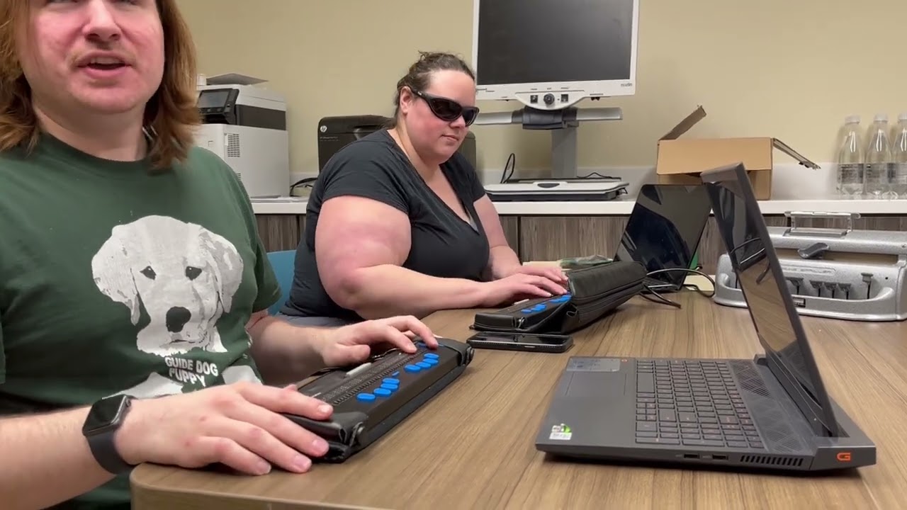 AK Blind Hacks and Facts - connecting a blue tooth braille display to a laptop.