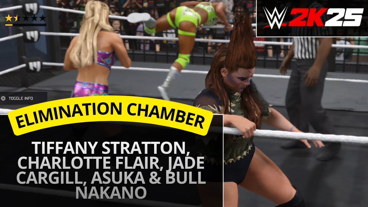 WWE 2K25 – Elimination Chamber: Tiffany Stratton, Charlotte Flair, Jade Cargill, Asuka & Bull Nakano