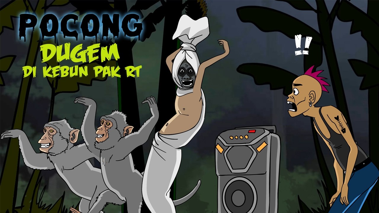 Pocong Dugem di kebun Pak RT - Kartun Hantu Lucu