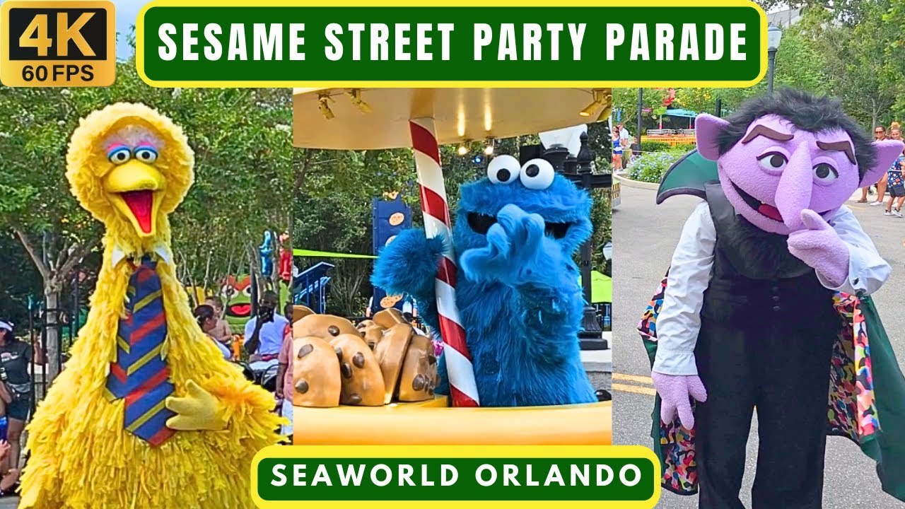 Полное шоу парада «Улица Сезам» в 4K — SeaWorld Orlando — 17 августа 2023 г.