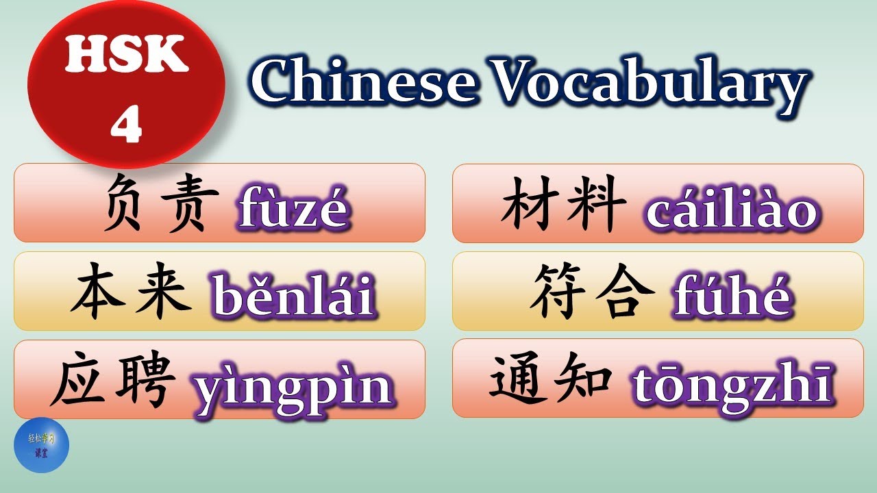 How to use 负责 本来 应聘 材料 符合 通知 in Chinese HSK4 Lesson 3 Chinese Vocabulary with examples and subtitles