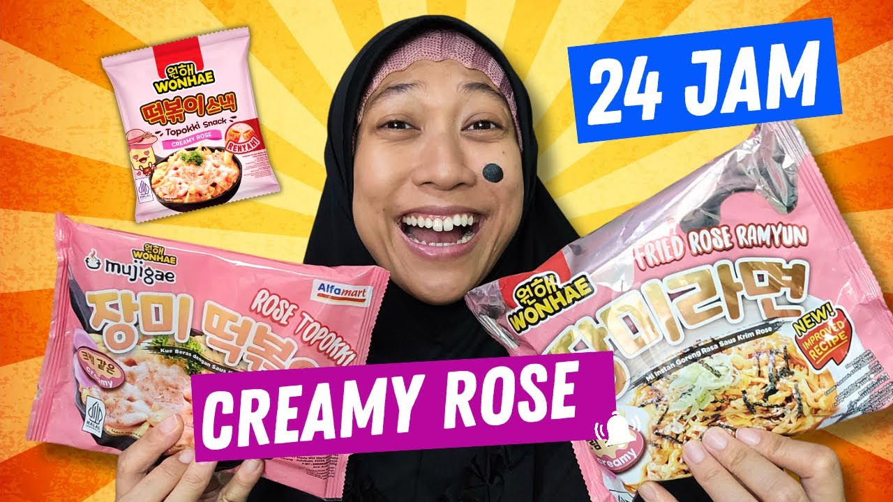 24 Jam Makan CREAMY ROSE Viral ala KPop - Mie KOREA 😄 Asti Kunyit - Bunda Aqilla Eps 385