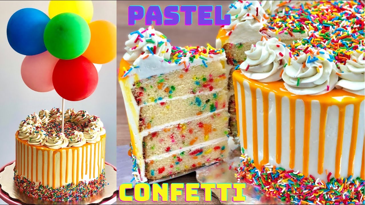 PASTEL DE CONFETTI ¡ PARA CELEBRACIONES ¡ ESPECIAL DEL DÍA DEL NIÑO | POSTRES CON IXCHEL