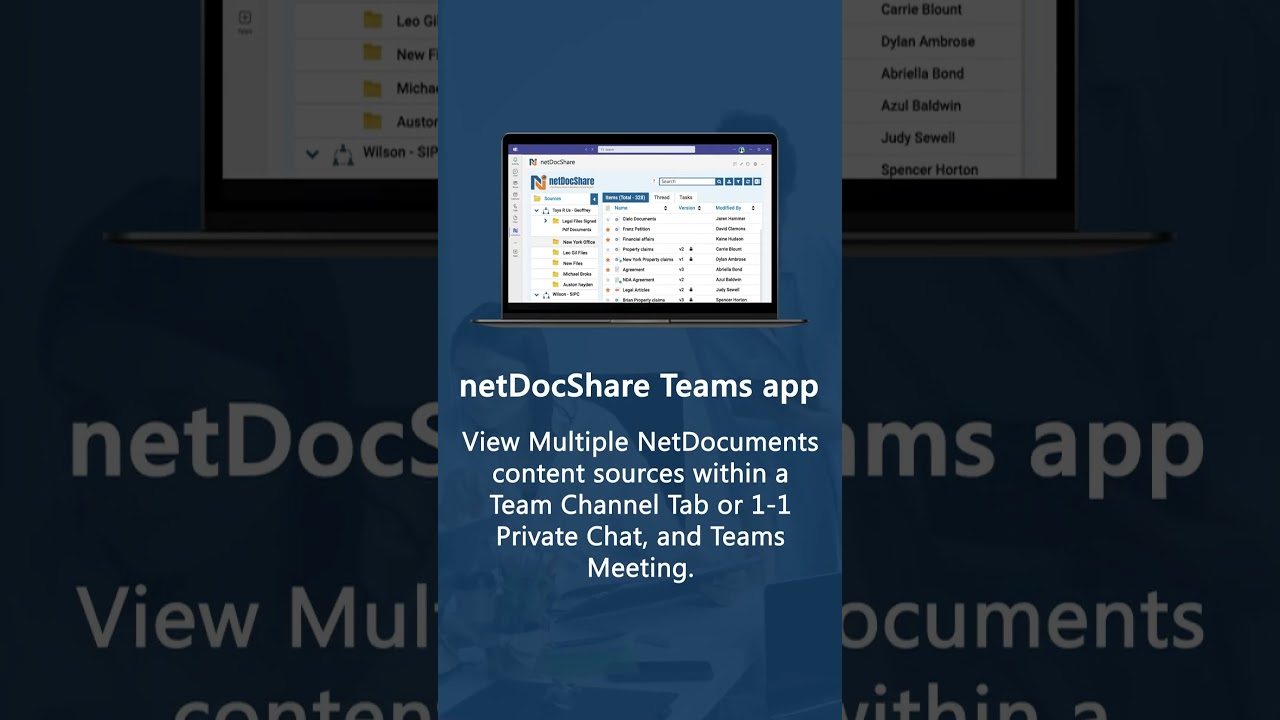 #shorts Tree view of multiple NetDocuments content sources within Teams!