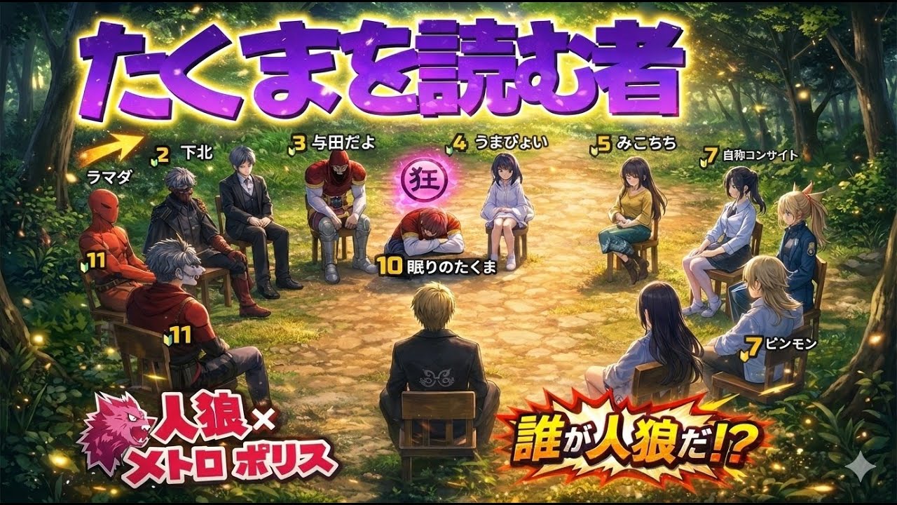 【人狼メトロポリス】たくま村の攻略法は“たくまの役職”を見抜くことだった