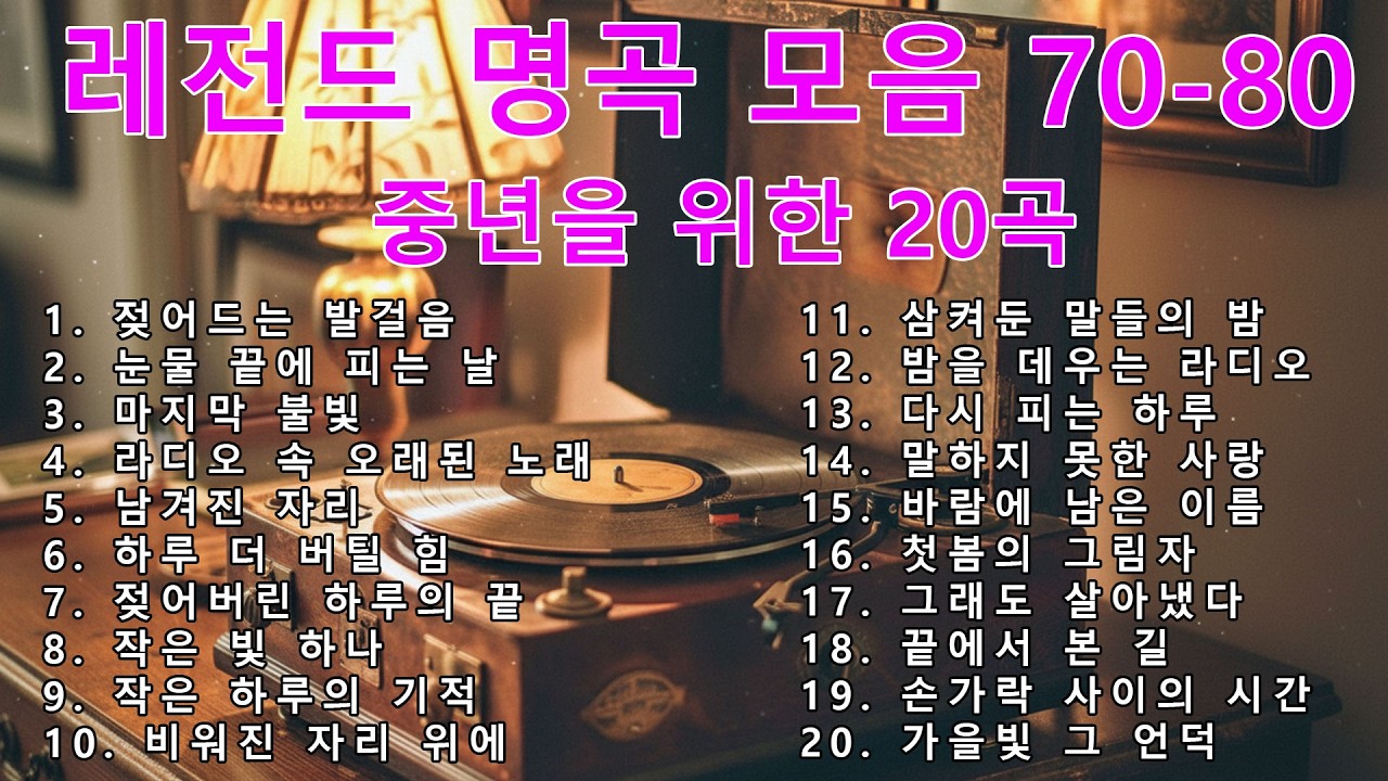 [광고없는] 7080 추억 여행 플레이리스트 | 그 시절 감성 그대로 | 5060 추천