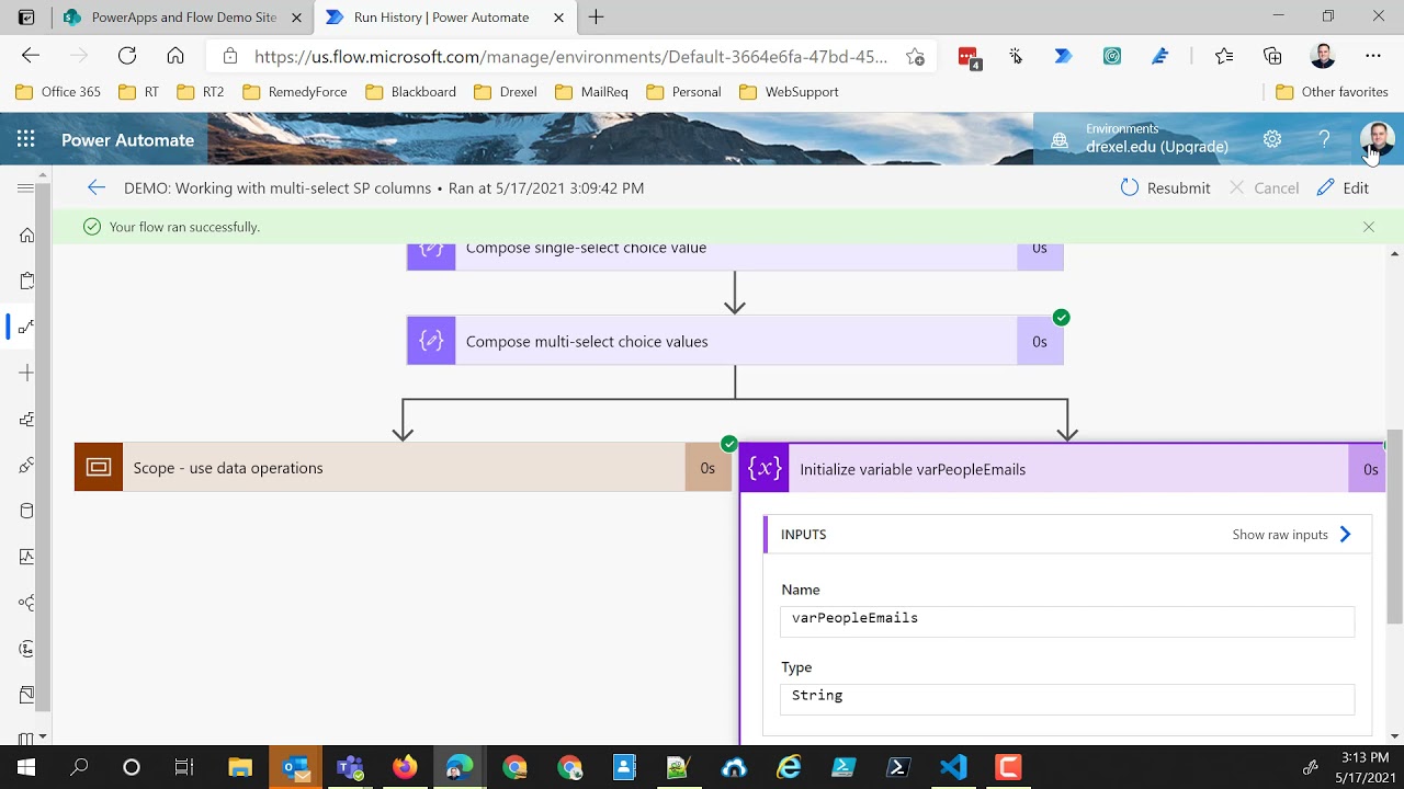 Работа с множественным выбором столбцов SharePoint в Power Automate