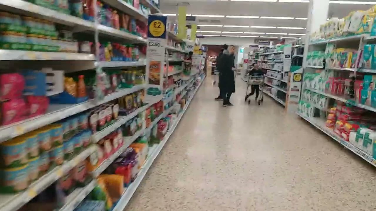 Inside a Tesco supermarket in England, UK.