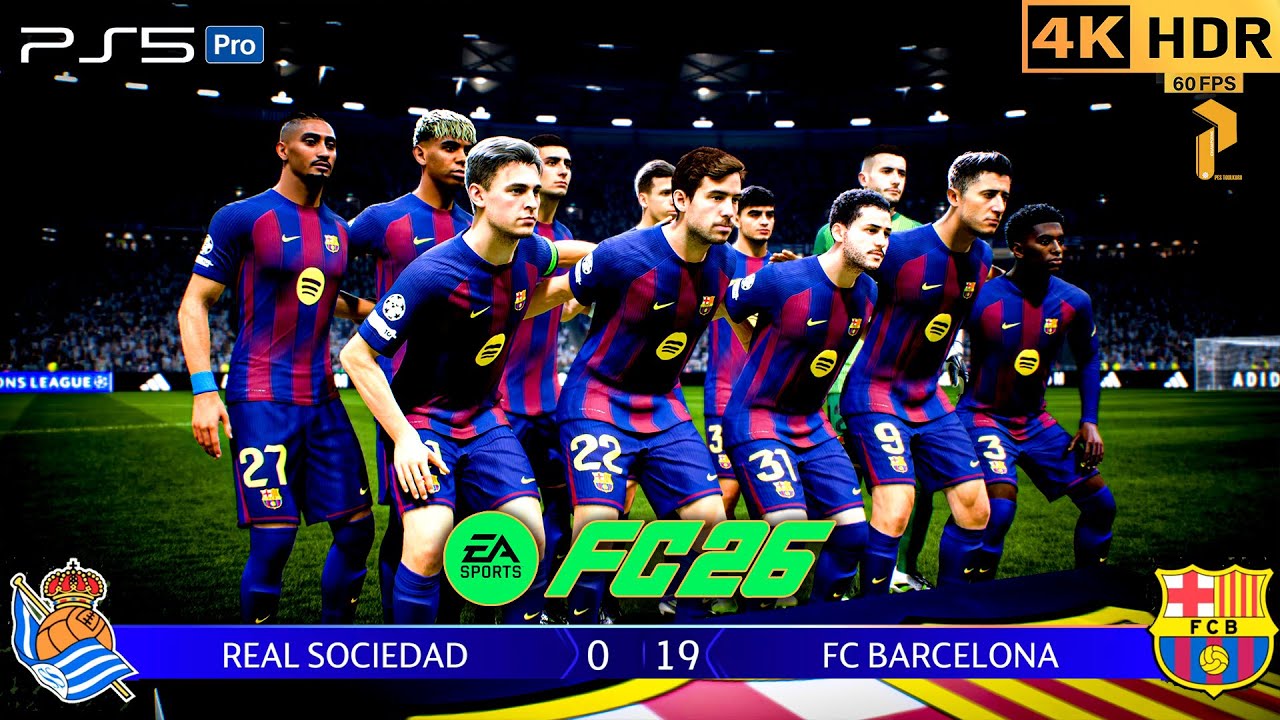 🏆 FC 26 UCL FINAL | PS5 | 4K HDR | Real Sociedad 0–19 Barcelona #fc26 #ps5 #4k #football #barcelona