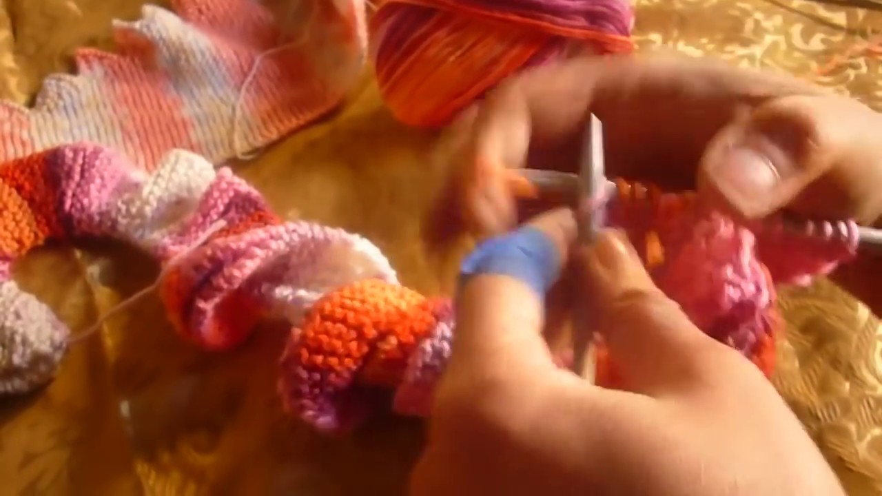 تريكو سكارف كشكش لفحة رقائق البطاطس فكرة خطيرةبالاسطر القصيرة knitting Ruffled Scarf Potato
