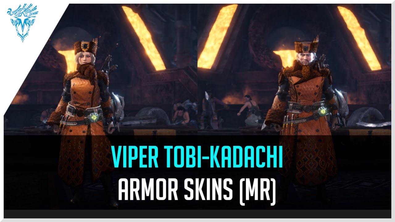 MHW Iceborne - All Viper Tobi-Kadachi Armor Skins | Male, Female, MR | Preview