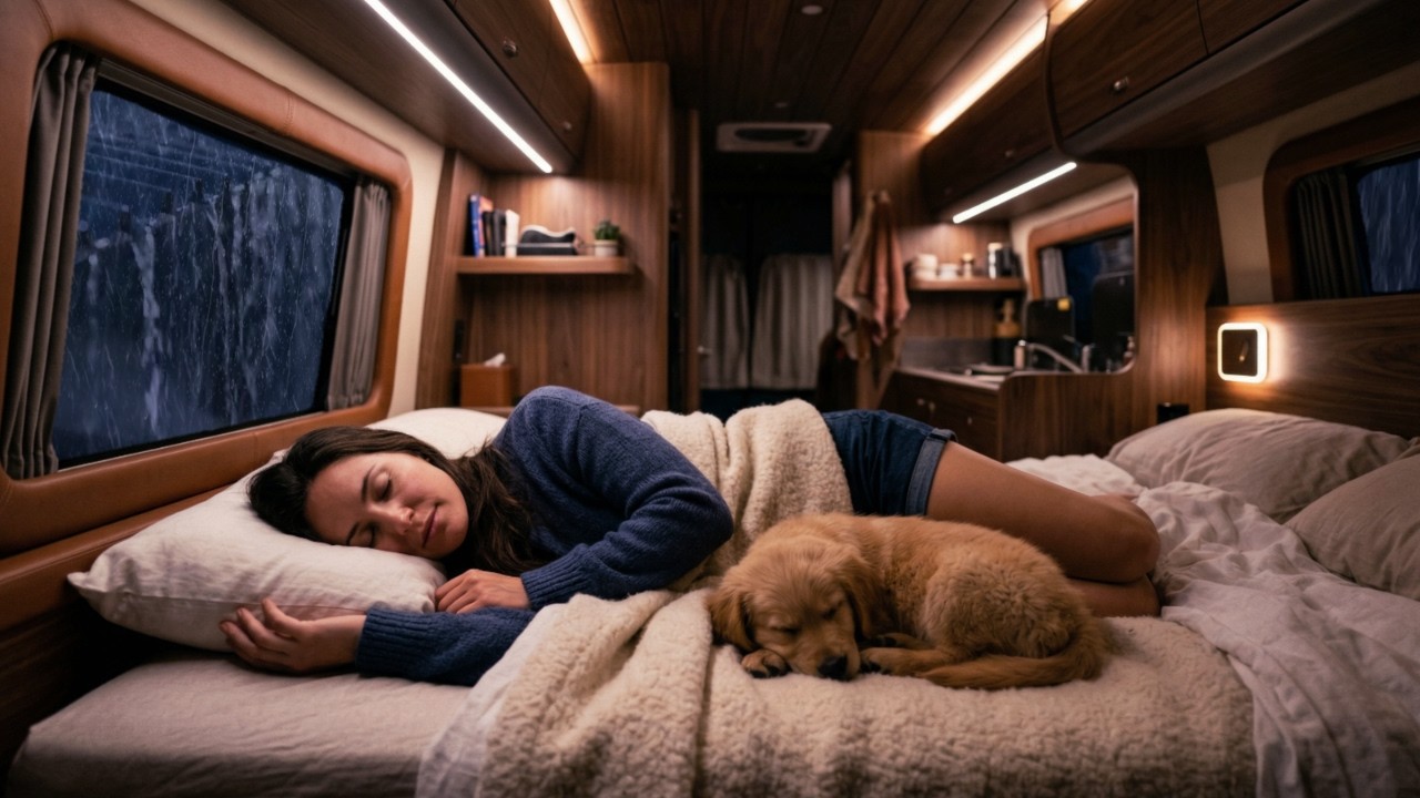 Rainy Van Life Night 🚐💤 Fall Asleep Fast | Goodbye Stress | Relaxing Rain Ambience
