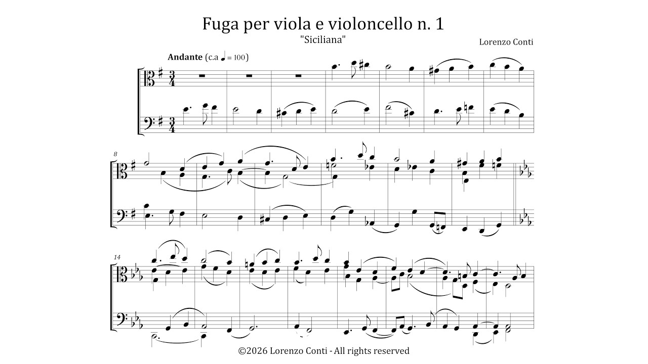 Fugue for viola and cello No. 1