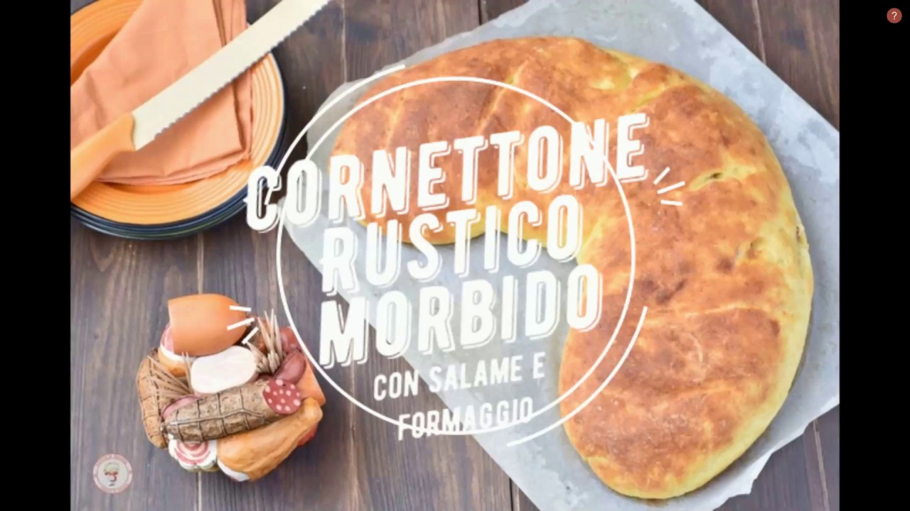 Cornettone rustico morbido con salame e formaggio