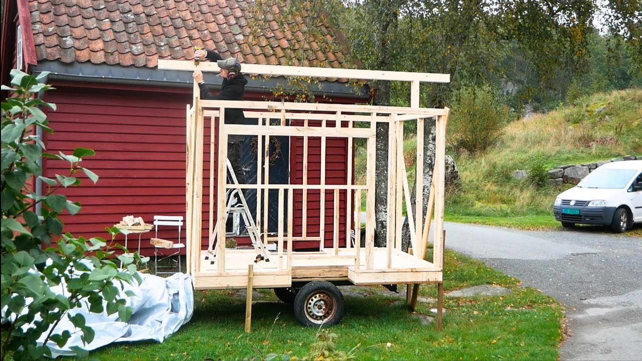 Building a Tiny Cabin on an Old Trailer