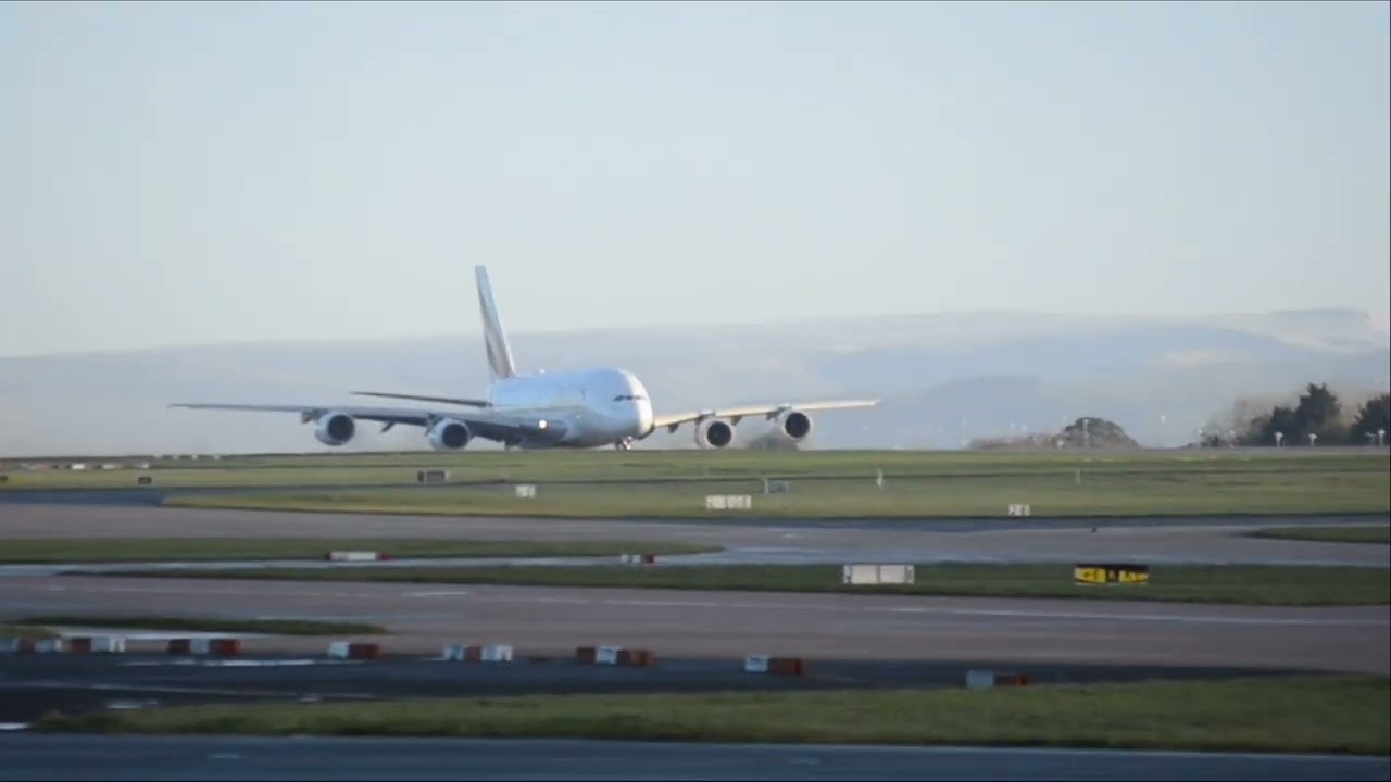 Epic colossal #emirates #a380 departs #manchester #airport #airbus #aviation #travel