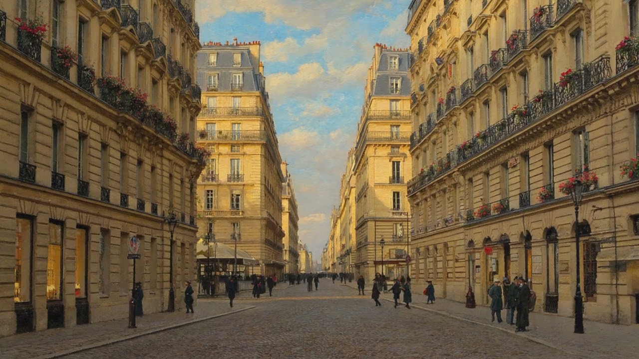 Paris Vintage Street · Digital Art Wallpaper for TV · 5 Hours of Steady Artwork