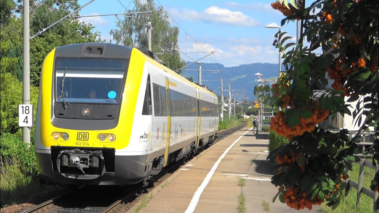 Es dieselt am Bodensee unterm neuen Fahrdraht in Wasserburg mit BR 650 RS1, BR 612 , BR 628 / BR 928
