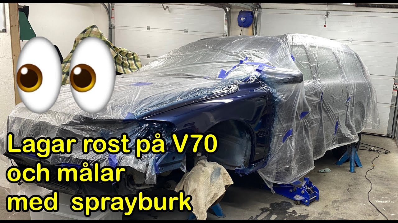 Lagar rost och lackerar med sprayburk i garaget!