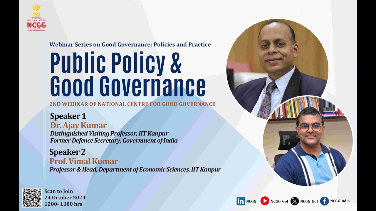 2nd Webinar on Good Governance: Policies and Practice | IIT Kanpur