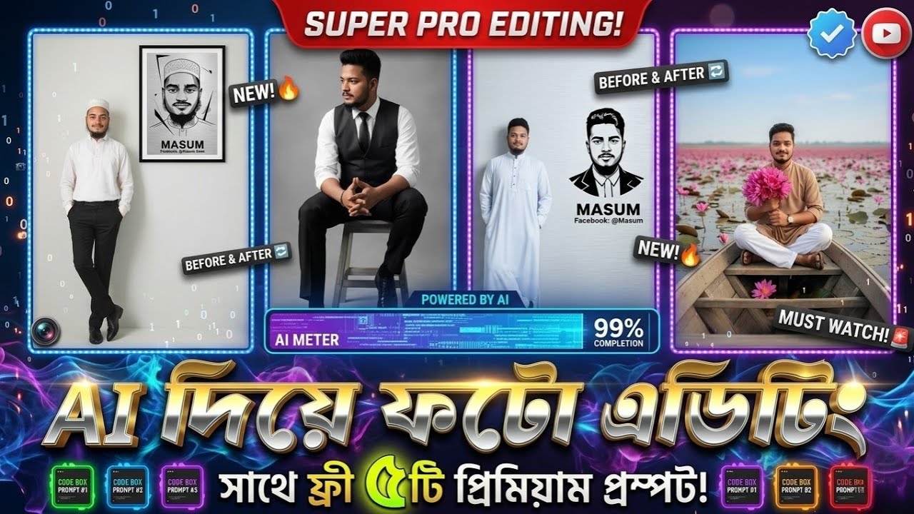 Gemini AI Photo Editing Full Bangla Tutorial | Gemini AI দিয়ে ফটো এডিট করবেন | Ai photo editing 