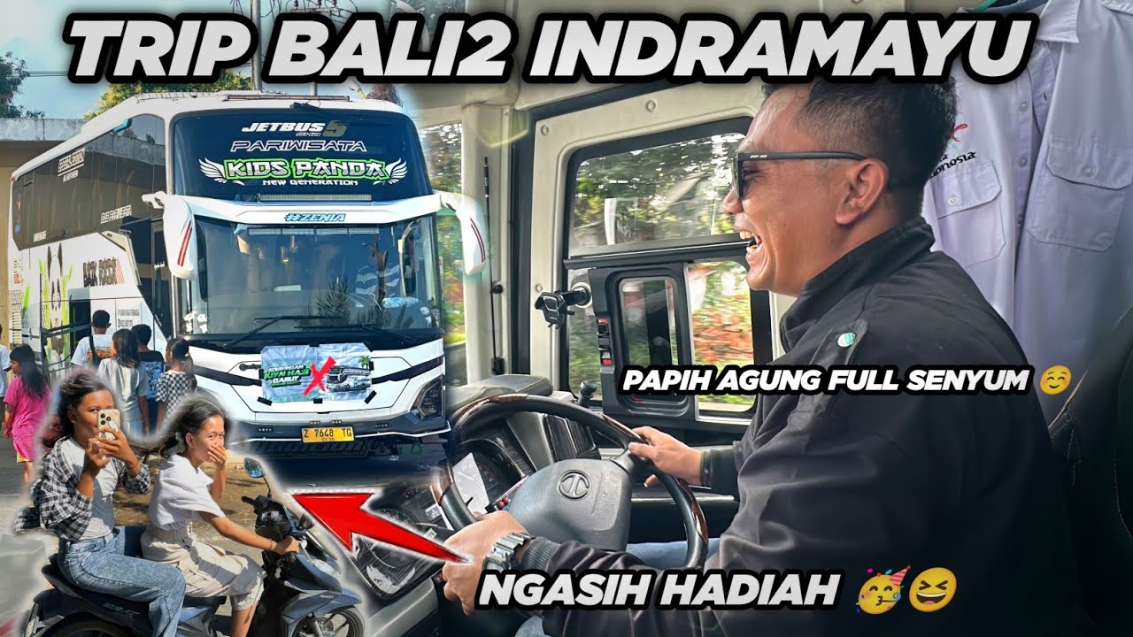 NAIK BUS ARTIS KIDS PANDA TANPA CORTAS‼️ TRIP PANTAI BALONGAN INDAH SERU🤩BASURI CORBAH MENGGELEGAR 😆