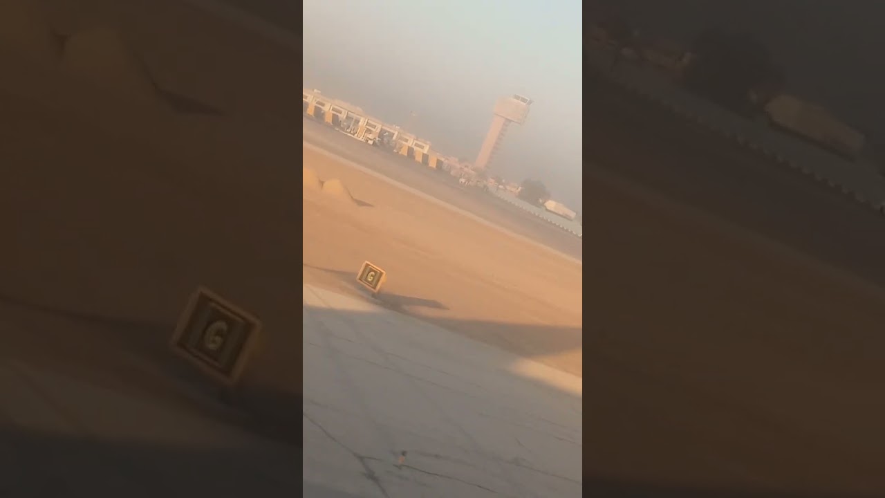لحظه هبوط الطائرة في مطار القاهرة الدولي