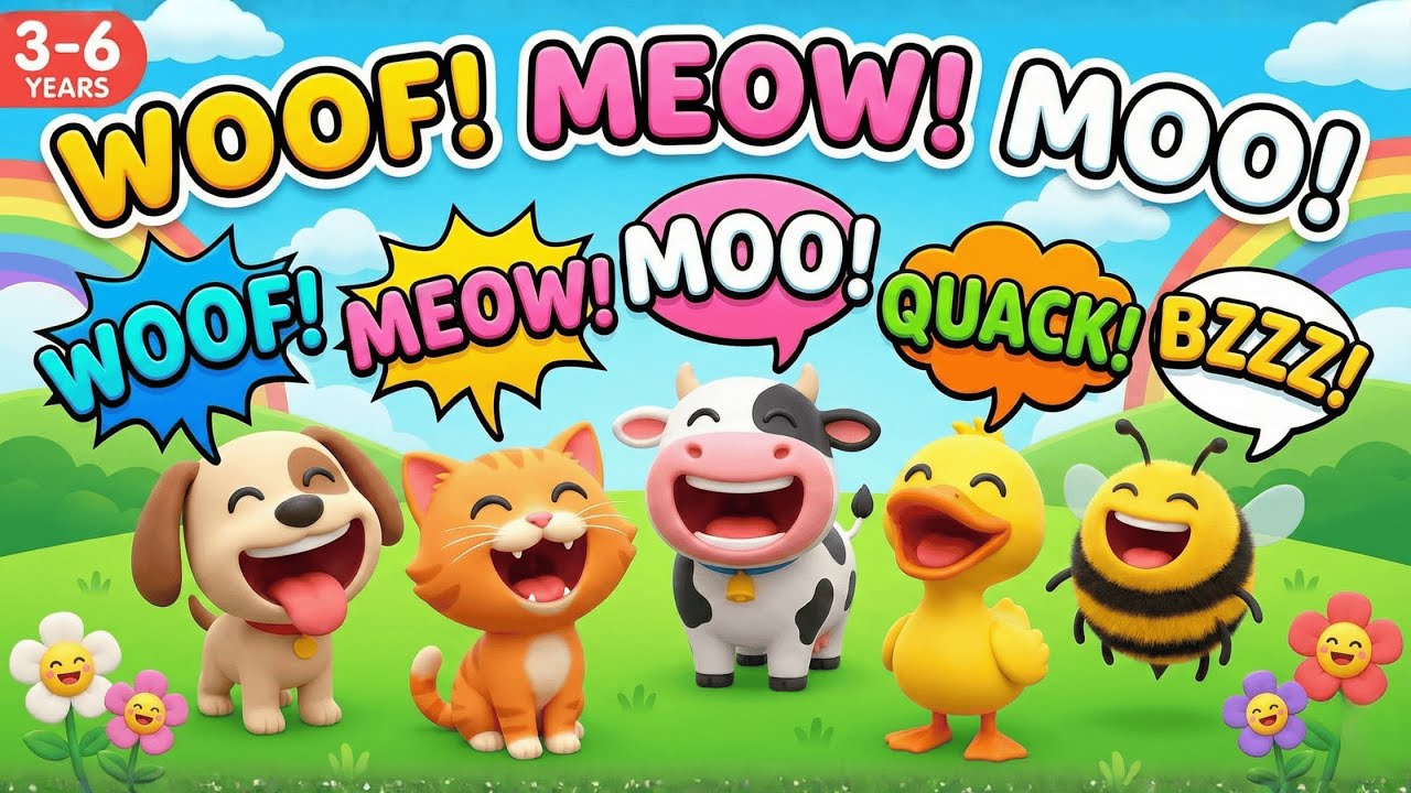 🐶 Can You Bark? 5 Animal Sounds Imitation Song: Learn Dog, Cat, Cow & More! #nurseryrhymes